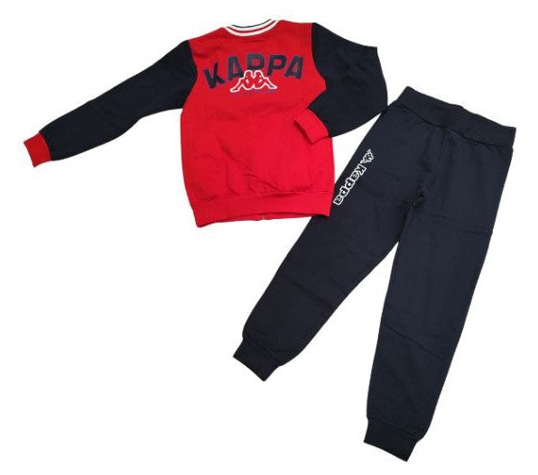 TUTA BAMBINO KAPPA ROSSO E NERO STILE COLLEGE