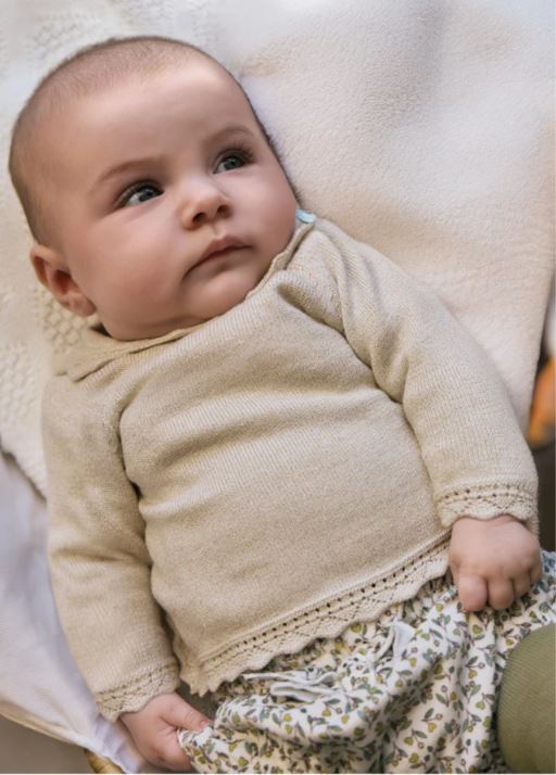 Completo Beige 3 Pezzi In Caldo Cotone Neonata MAYORAL 2256