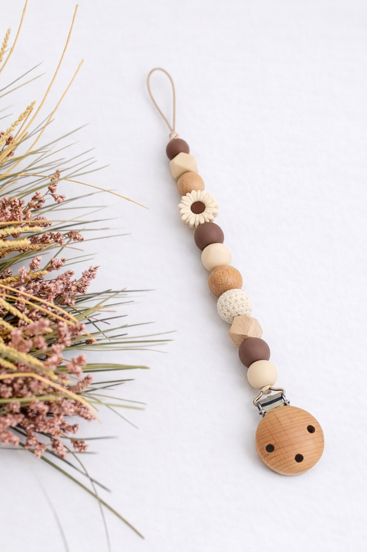 Portaciuccio in legno e silicone – pratico e naturale