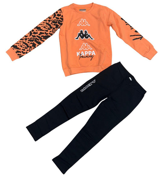 TUTA BAMBINA KAPPA ARANCIO FELPATA