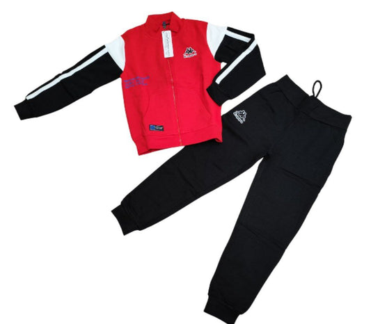 TUTA BAMBINO KAPPA ROSSO FELPATA CON ZIP