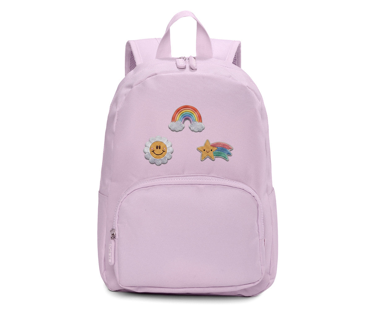Zaino Solid Color Lavender+6 Toppe Autoadesive Happy Day  -Personalizzabile-