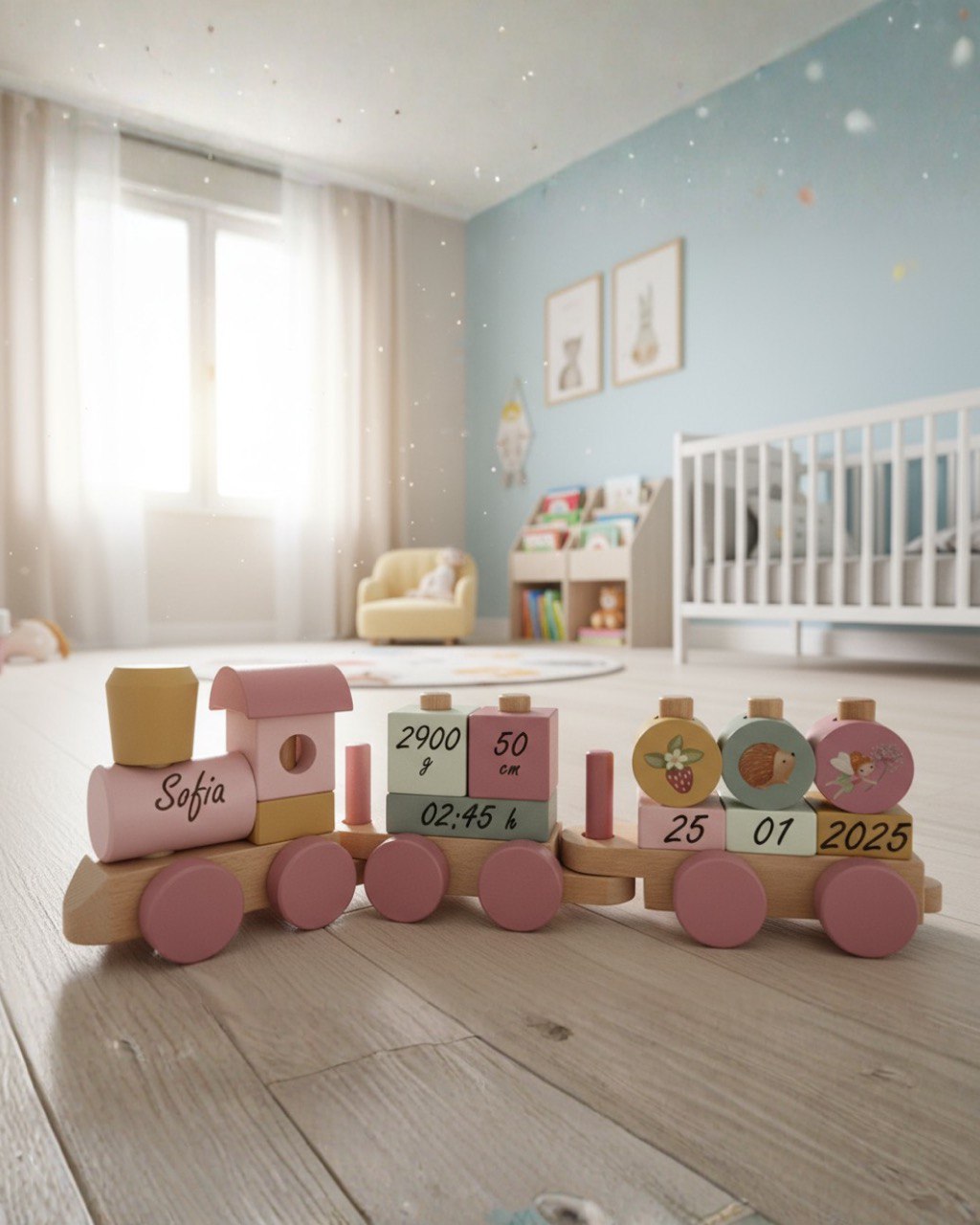 Trenino in legno - Rosa - Giardino delle fate - little dutch - Personalizzabile