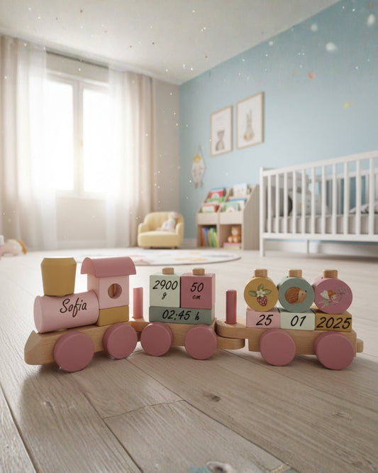 Trenino in legno - Rosa - Giardino delle fate - little dutch - Personalizzabile