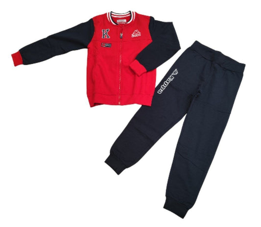 TUTA BAMBINO KAPPA ROSSO E NERO STILE COLLEGE