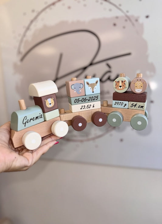 Trenino Legno Zoo Sage Personalizzabile